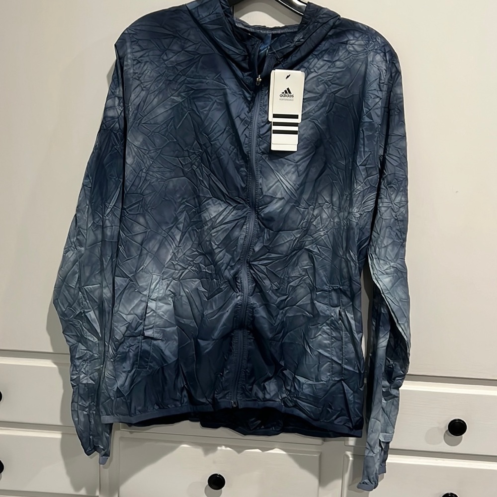 Adidas mens runpack tie dye jacket midnight blue